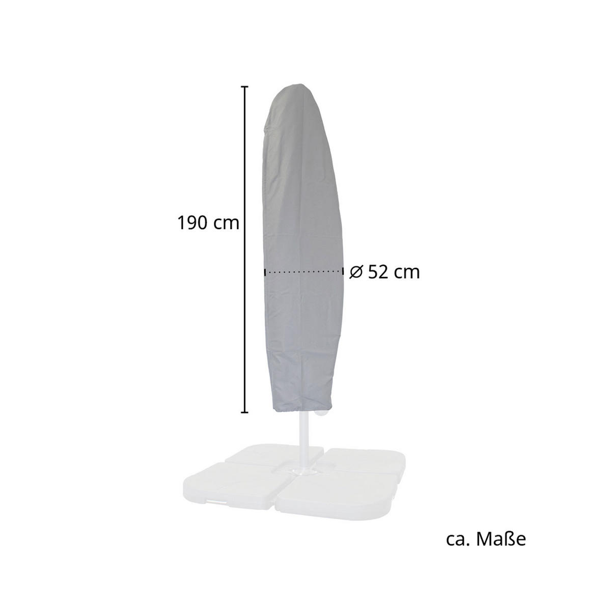 SCHIRMHÜLLE Ampelschirm 3M Dunkelgrau - Dunkelgrau, Textil (52/190/52cm) - SVITA