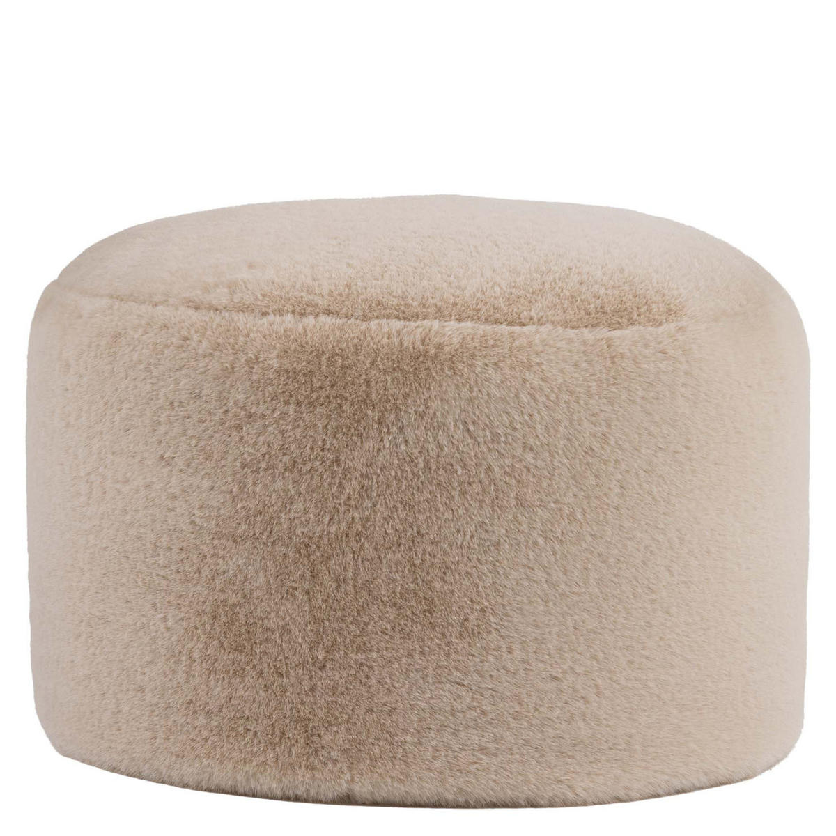 SITZPOUF Milano Kaninchenkunstfell - Beige, Textil (55/35/55cm) - icon