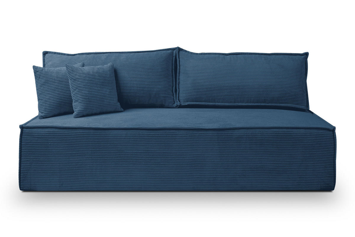 SCHLAFSOFA TIMO, Sofa mit Schlaffunktion und Bettkasten, Farbe: Blau, Cordstoff - Blau, Textil (200/80/93cm) - VENASI MÖBEL