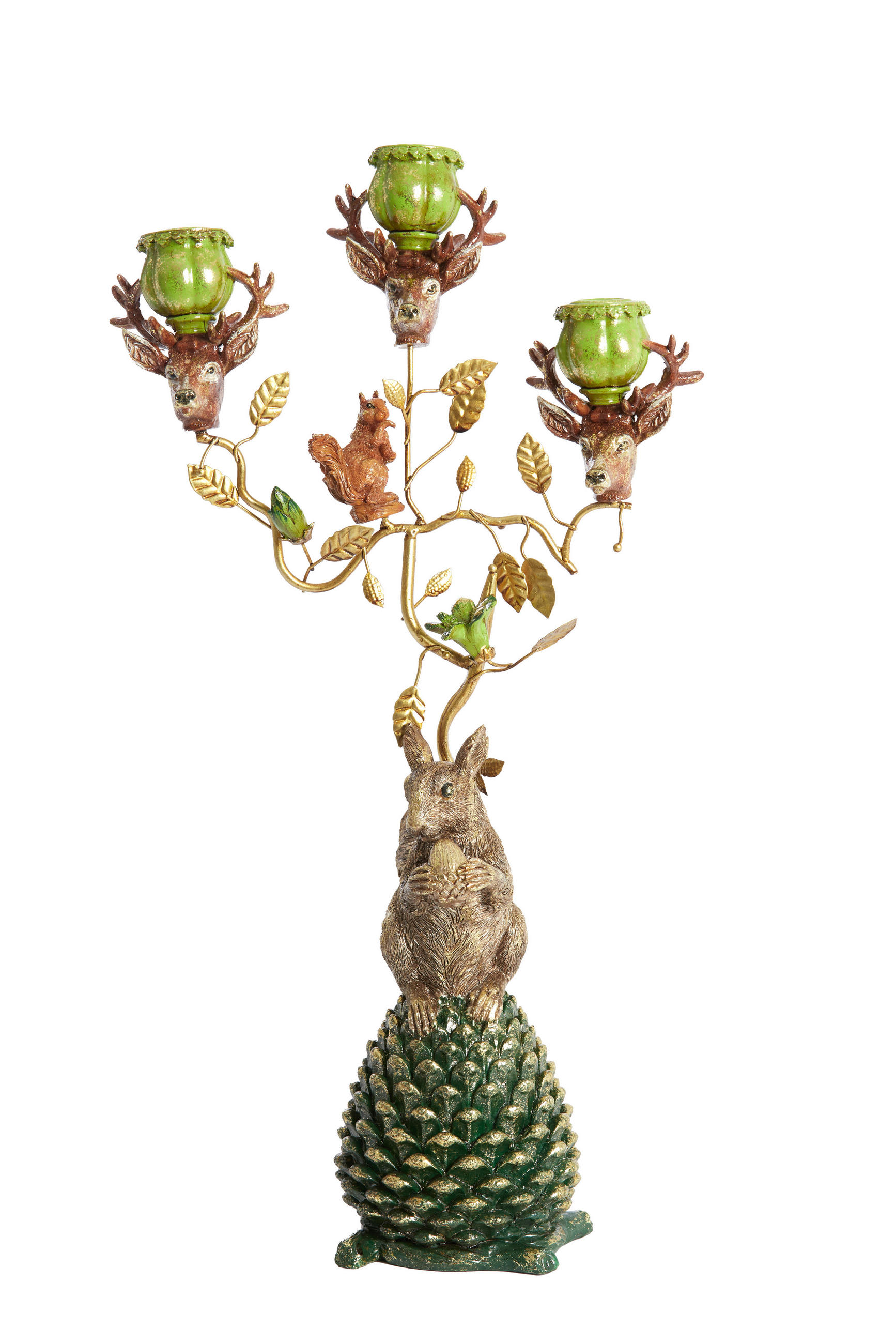 KERZENHALTER Myrin Grün 27/15.5/50 cm - Grün, Metall (15.5/50/27cm) - Light & Living