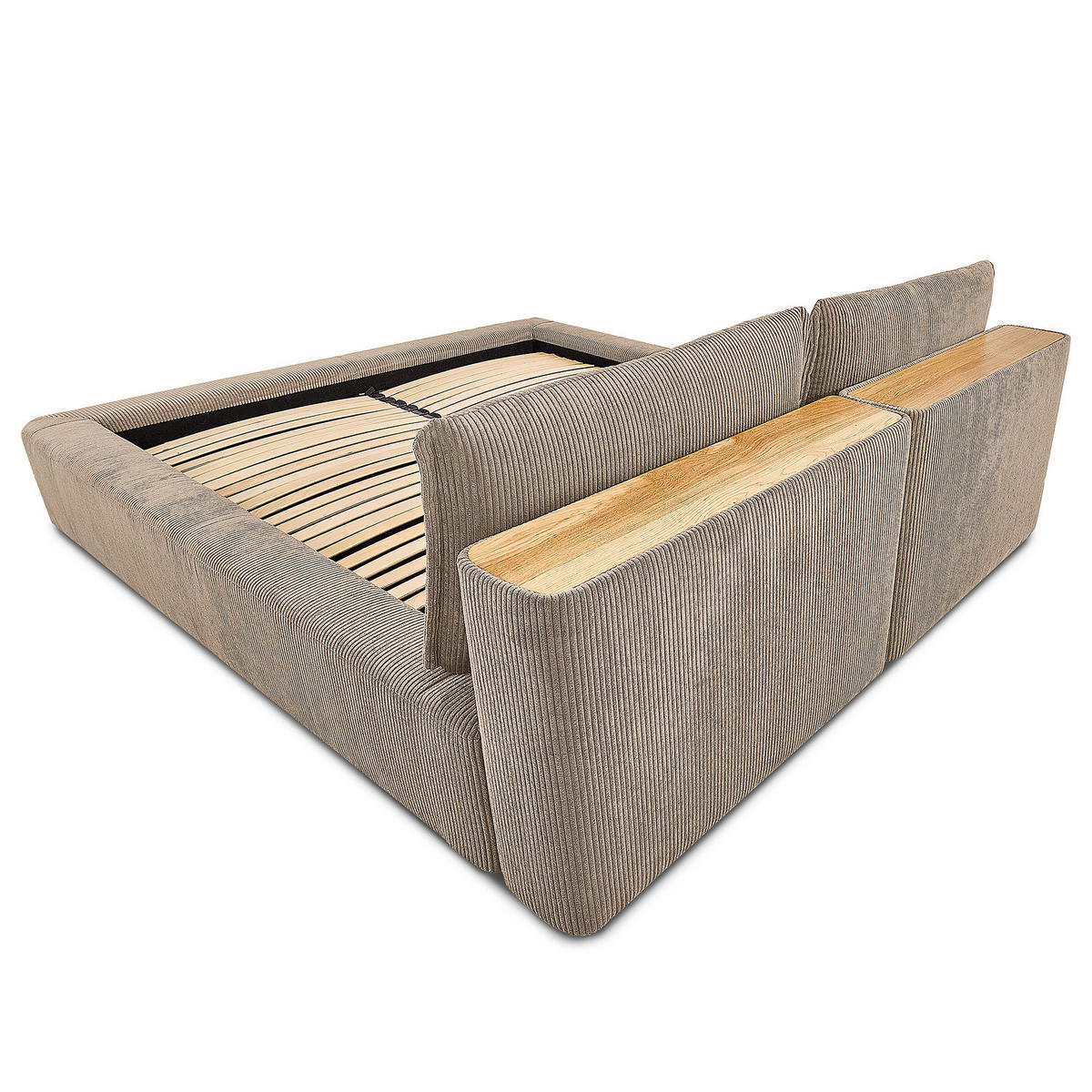 POLSTERBETT - Taupe, Textil (140/200cm) - home24