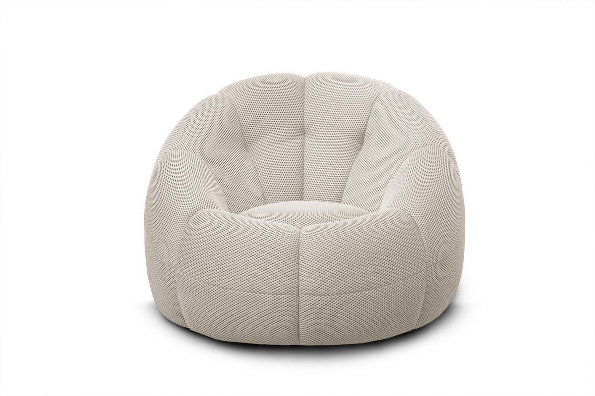 SESSEL UND POUF FIGO UND FAGO, ecru - Ecru, Holzwerkstoff/Textil (104/83/104cm) - Courtois Laville