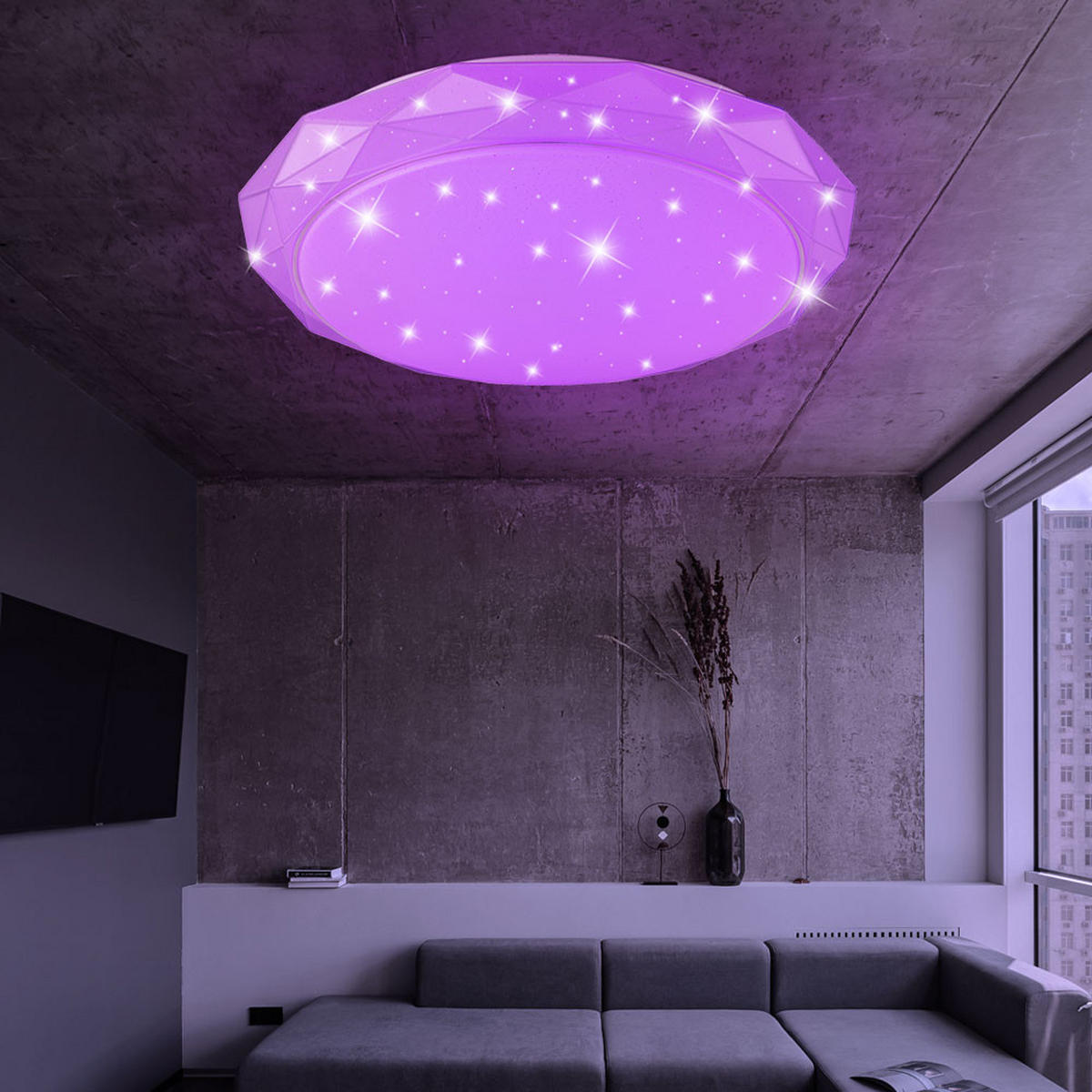 LED DECKENLEUCHTE Metall Weiß - Weiß, Metall (50/50/9cm) - Globo Lighting