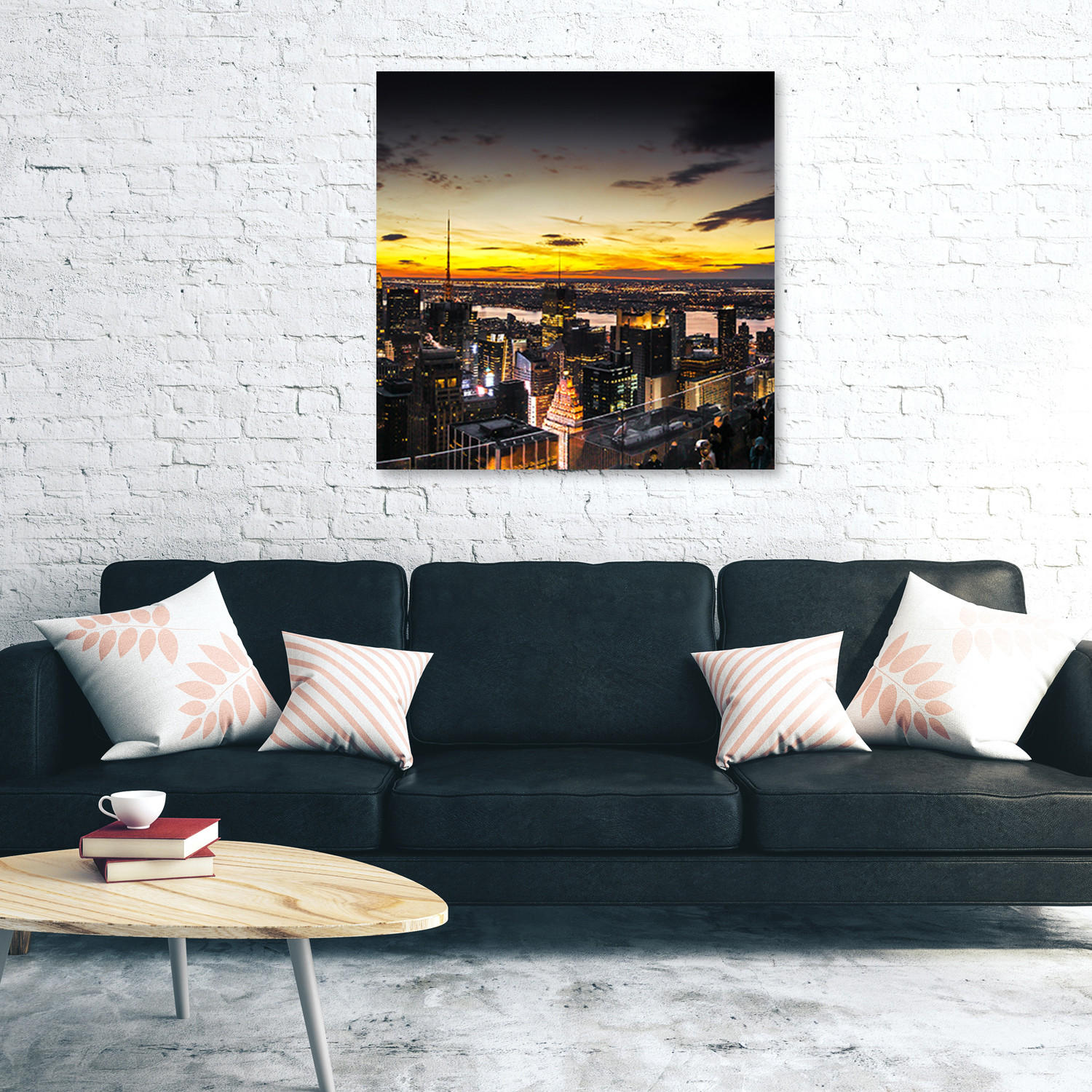 LEINWANDBILD, Städte und Architektur - Orange 50x50cm - Orange, Textil (50/50cm) - Feeby