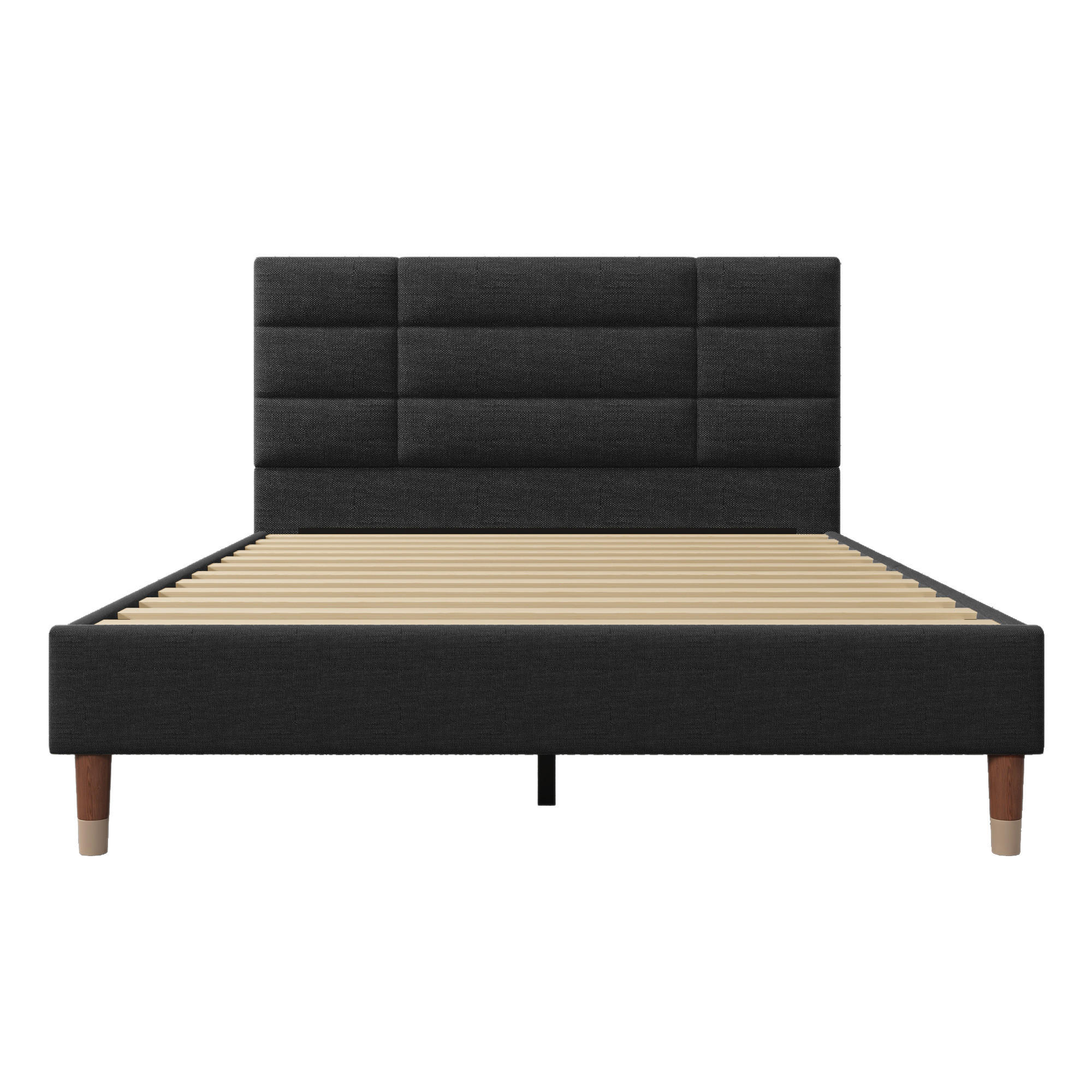 POLSTERBETT 140/200 cm Schwarz mit Lattenrost, Ohne Matratze - Schwarz, Holz/Textil (140/200cm) - Oxeza