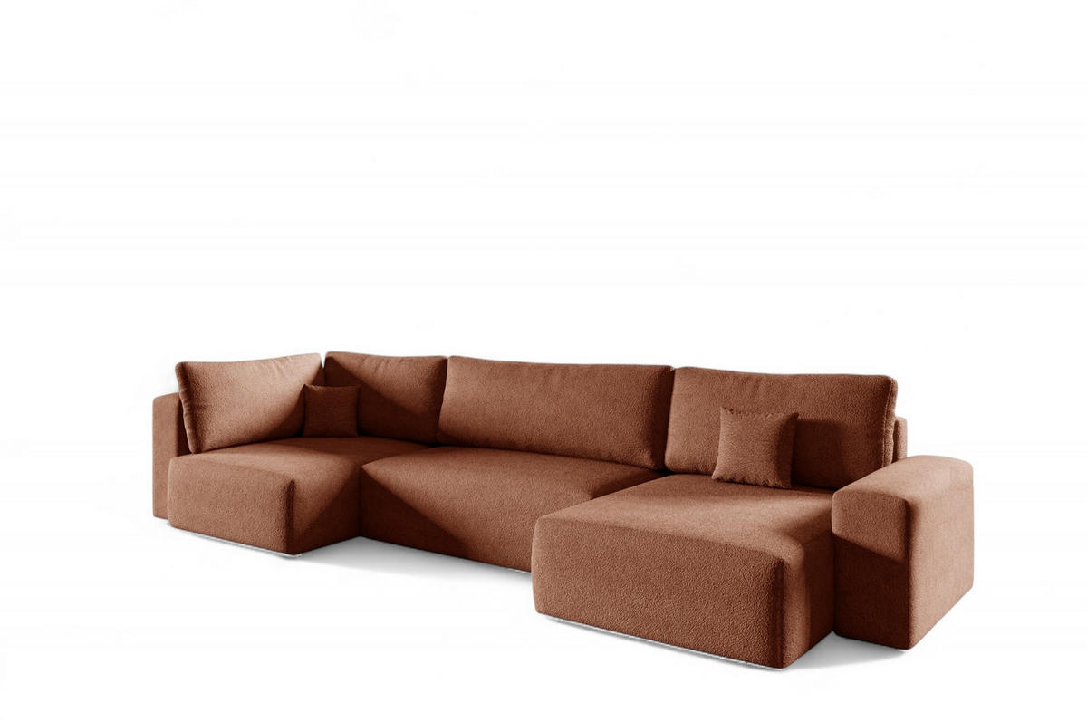 WOHNLANDSCHAFT Arona Xl - Braun, Holzwerkstoff/Textil (397/70/148cm) - Fun Möbel