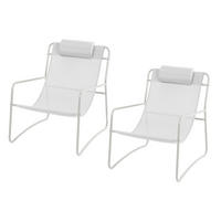 RELAXSESSEL Sveio Dunkelgrau (2er Set) - Weiß, Metall (65/81/80cm) - SVITA