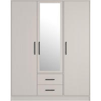 DREHTÜRENSCHRANK VANO 150/190/56cm 3-türig mit Spiegel Kaschmir - Kaschmir, Holzwerkstoff (150/190/56cm) - MASSENO