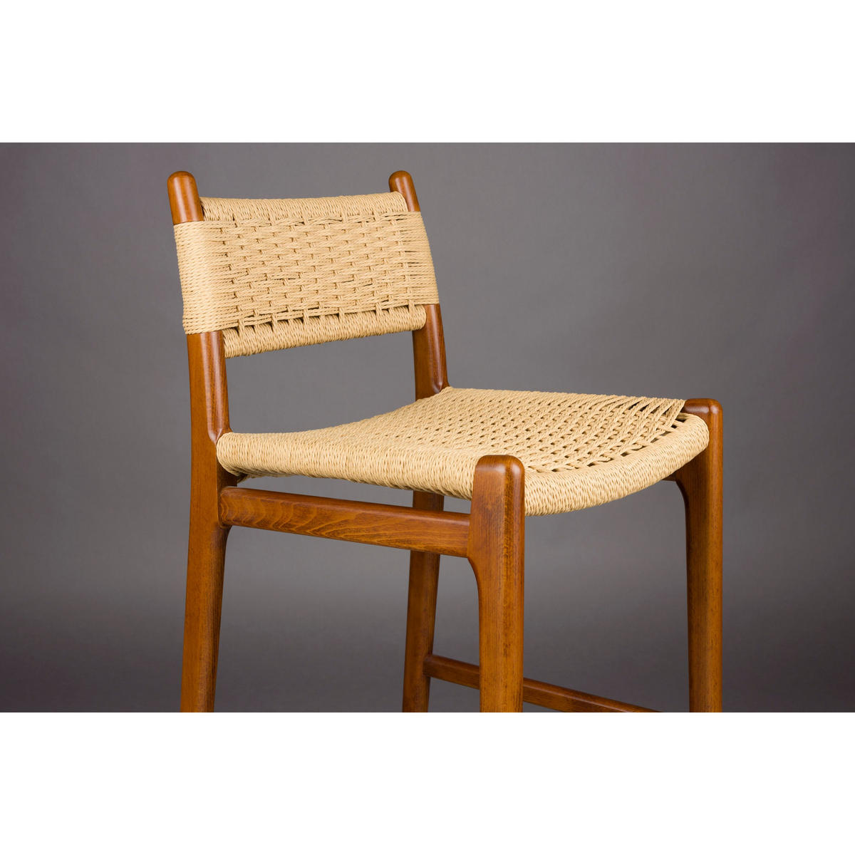 BARHOCKER Cecile Rückenlehne 67,5 cm Walnuss Braun - Braun, Holz (48/95.5/47cm) - Dutchbone
