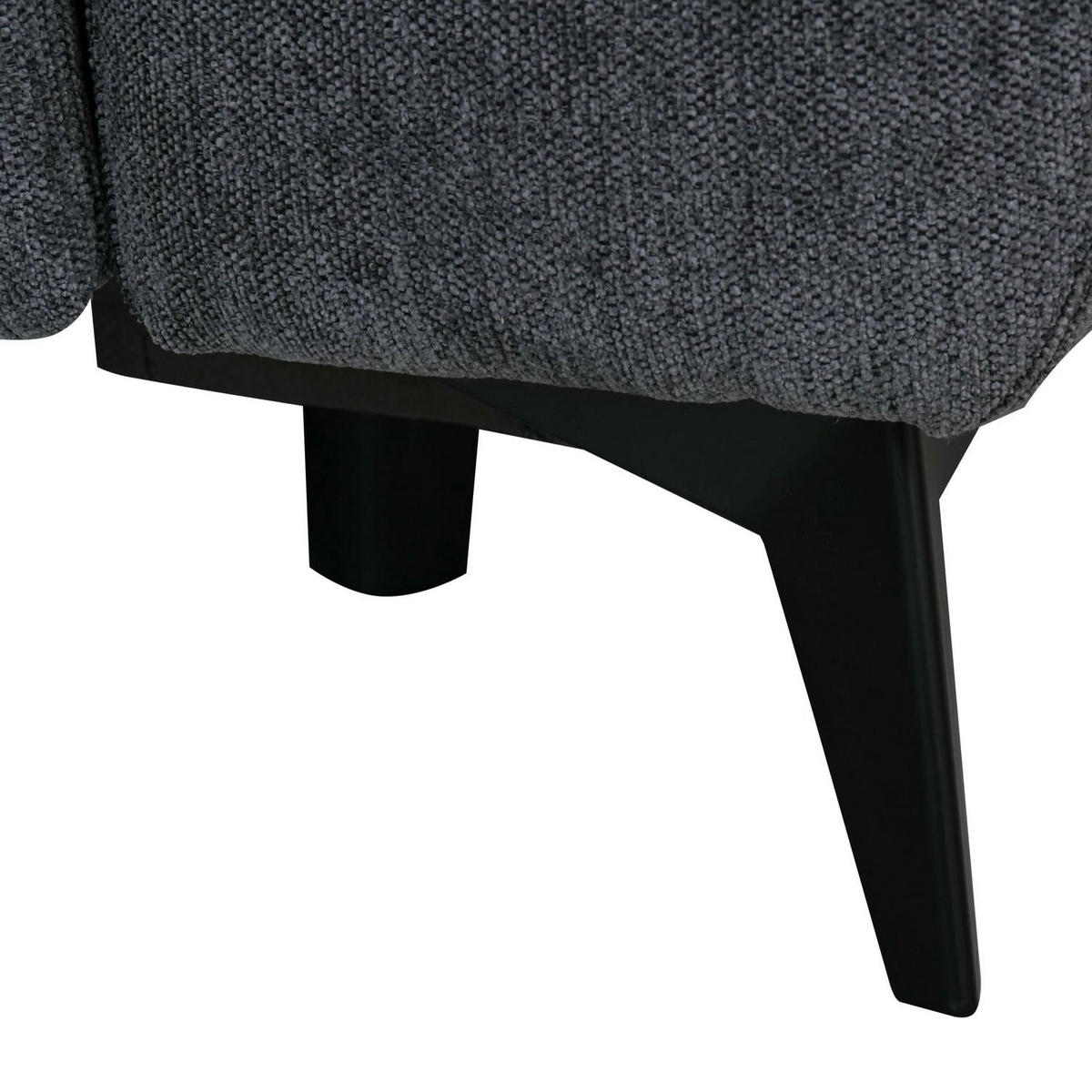ECKSOFA Webstoff Grau - Schwarz/Grau, Textil/Metall (268/156cm) - Furnhouse
