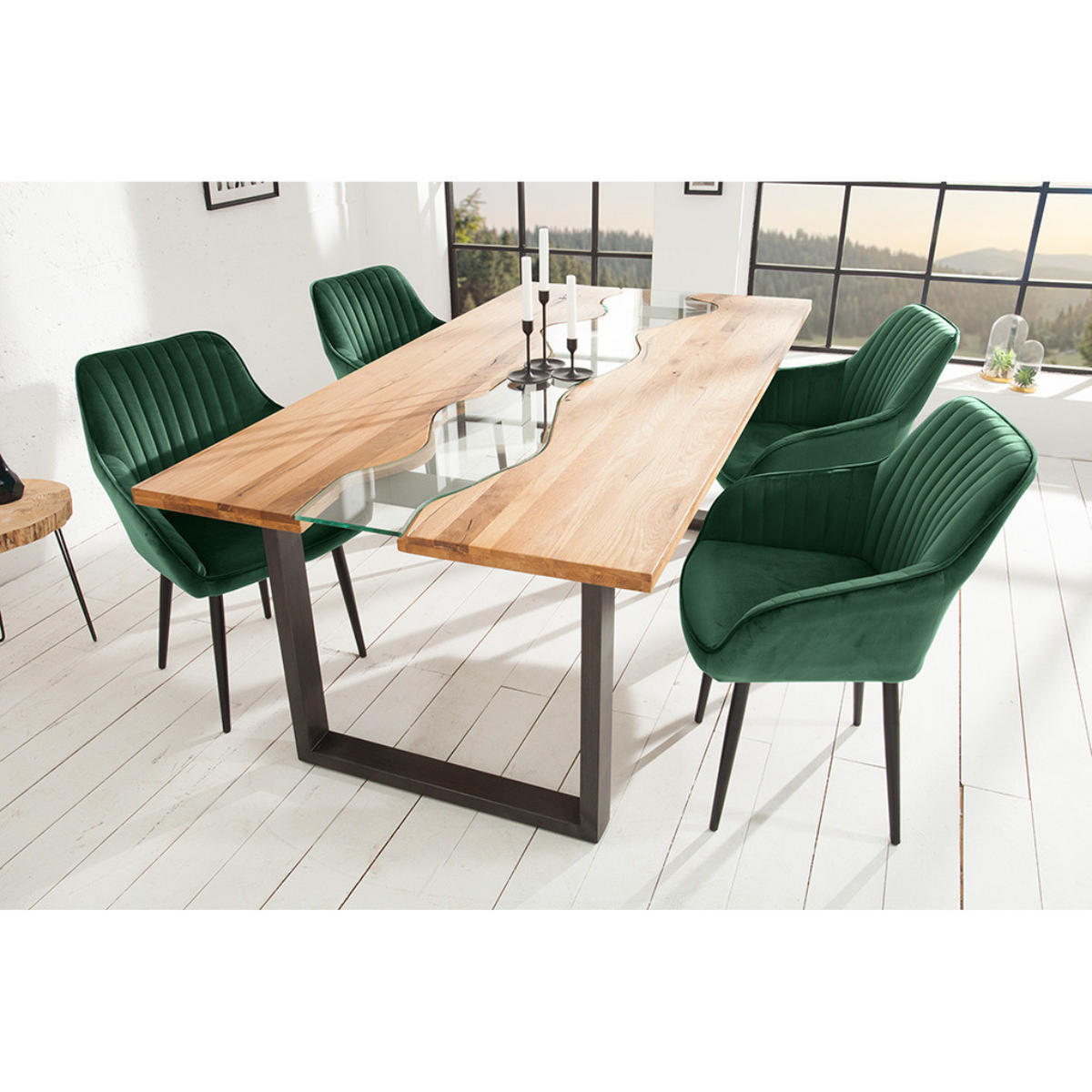STUHL TURIN Samt Smaragdgrün - Grün, Textil (60/84/61cm) - riess-ambiente