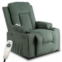 MASSAGESESSEL BOX 2 mit Fußhocker Cord Grün - Grün, Holz/Textil (87/101/85cm) - makarowski meble