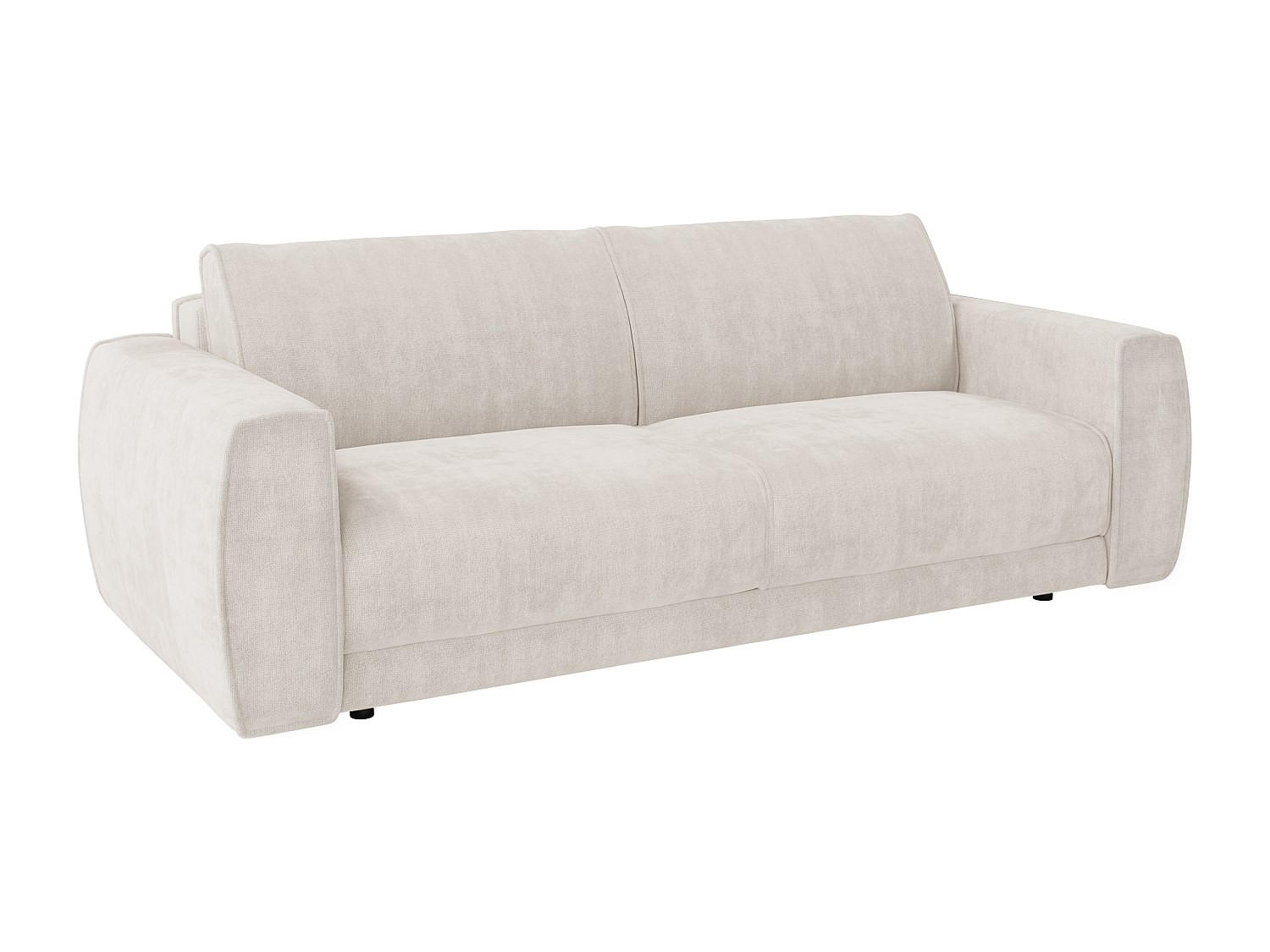 SOFA 3-Sitzer Schlafsofa Express - Chenille-Stoff Beige - Liegefläche 140 cm - Matratze 13 cm - VOMERA - Beige, Textil (200/88/100cm) - Vente-Unique