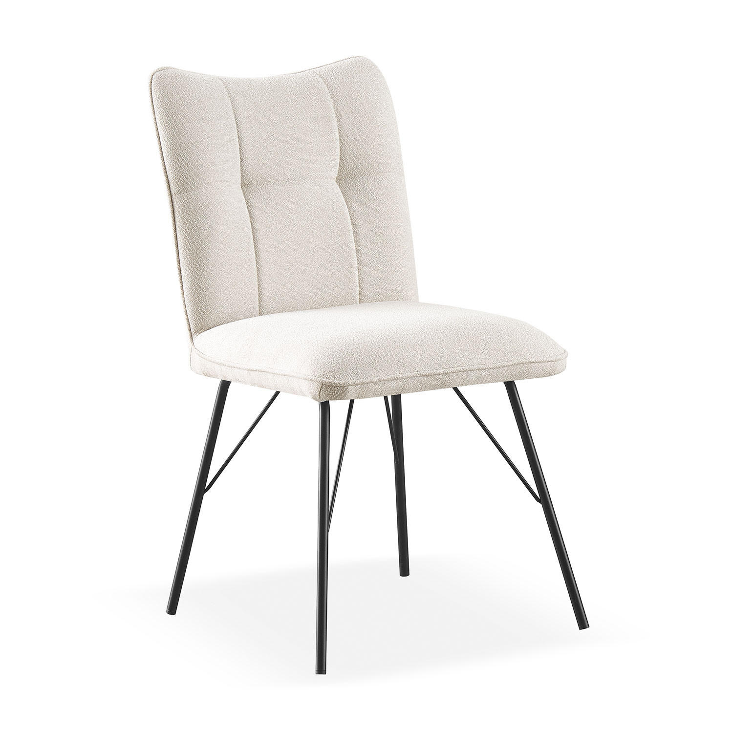 STUHL NELE Creme 2 Stück - Creme, Textil/Metall (46/85/60cm) - B&D Home