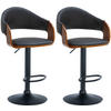 BARHOCKER 2er Set Lederlook walnuss/schwarz - Walnussfarben/Schwarz, Textil (50/89/49cm) - CLP