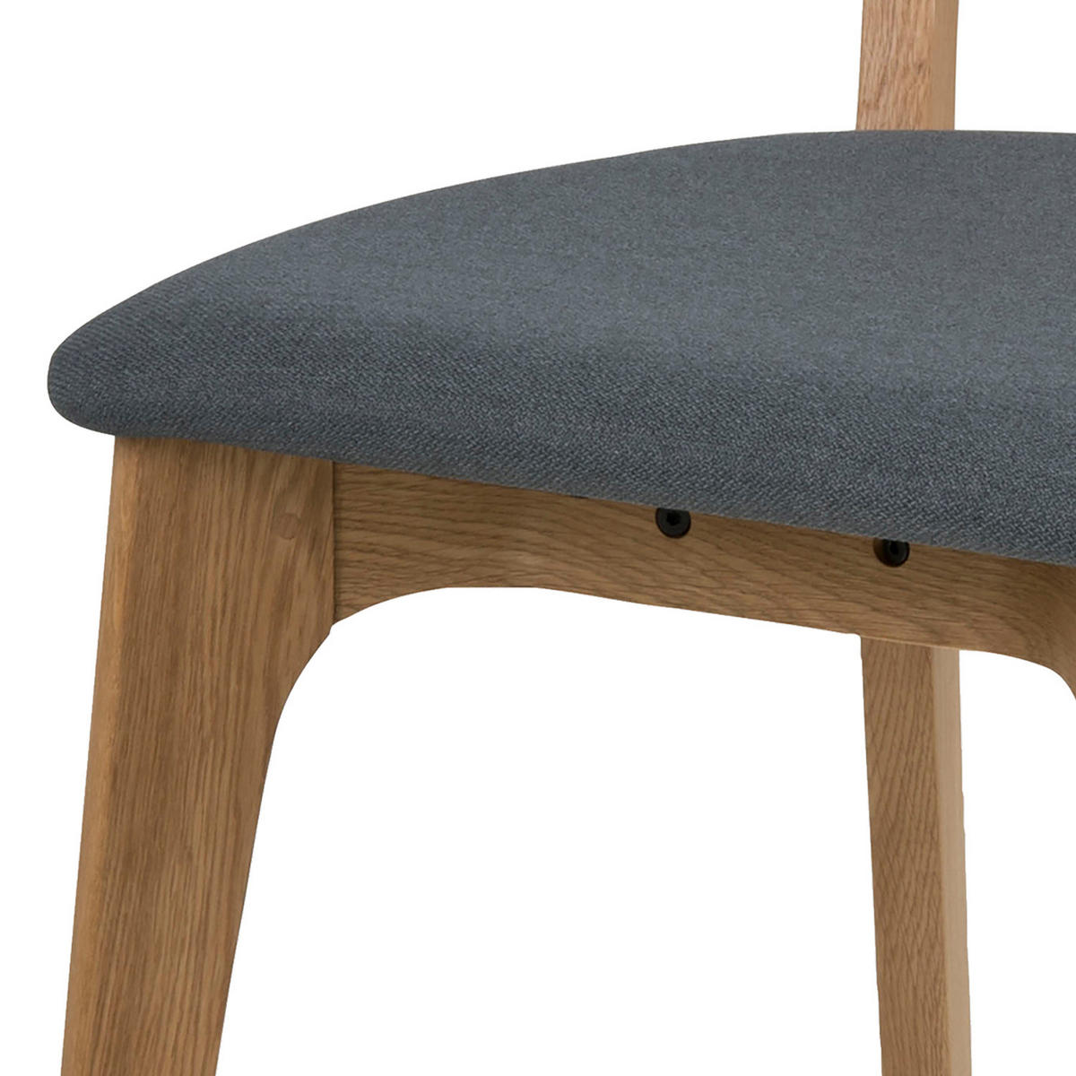 ESSZIMMERSTUHL - Webstoff / Eiche massiv, 2er-Set - Grau, Textil (45/84/49cm) - home24