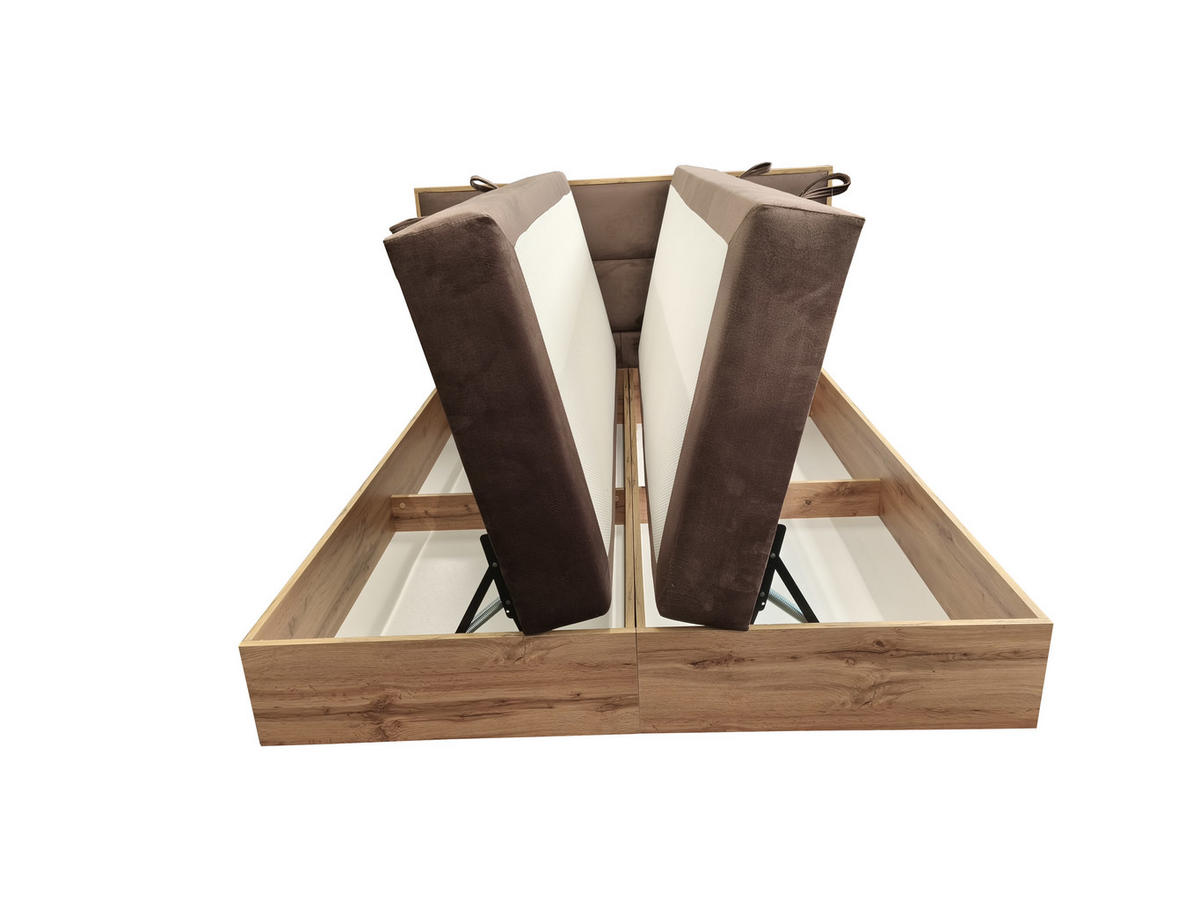 BOXSPRINGBETT Loly 140x200 cm H4 Taschenfederkern Braun - Braun, Textil (140/200cm) - KS Home Concept