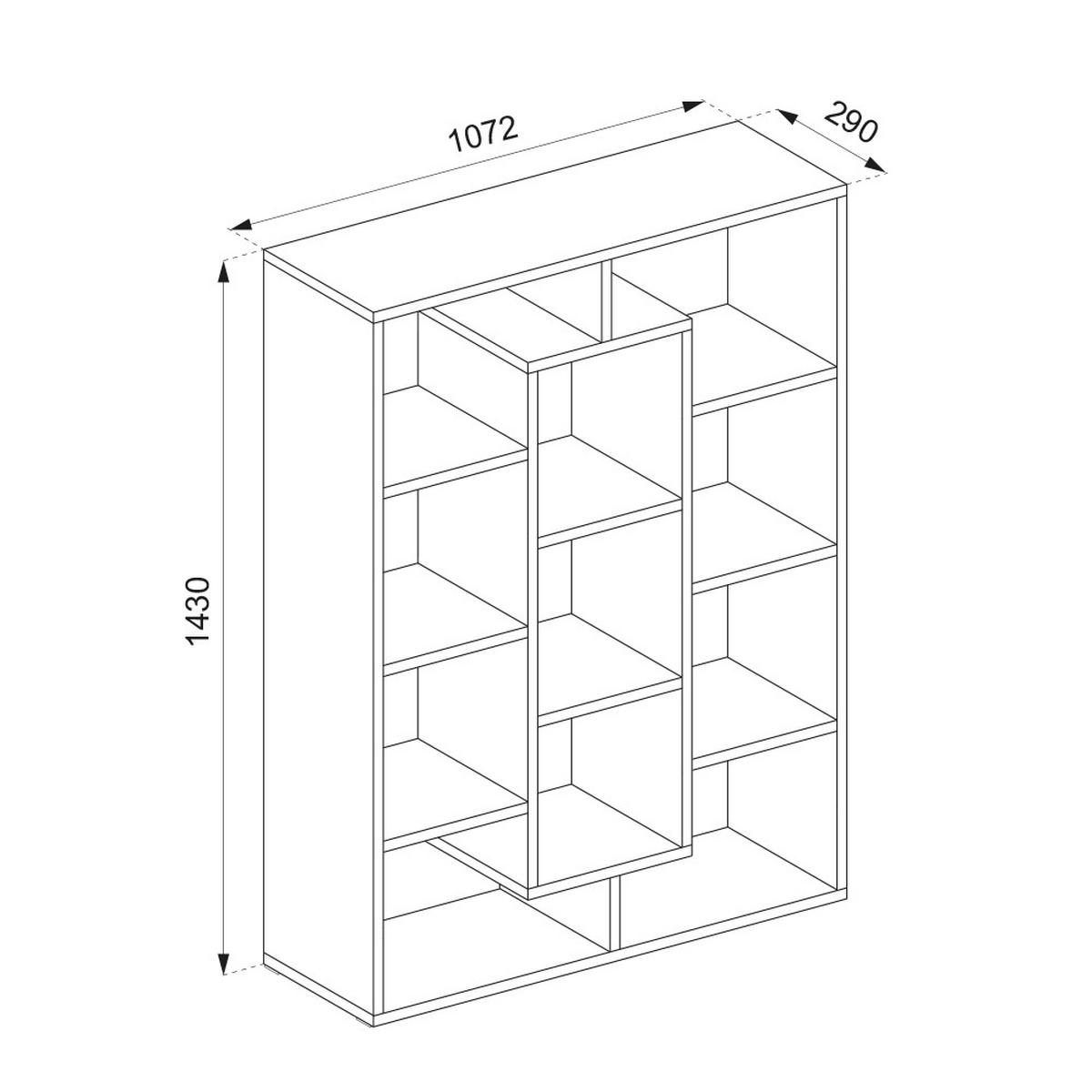 RAUMTEILER Weiß 107.2 x 143 cm - Weiß, Holzwerkstoff (107.2/143/29cm) - Vicco