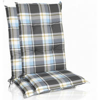 HOCHLEHNERAUFLAGE Sunny BK 120x50x6cm Blau Kariert (2tlg) - Blau, Textil (50/6/120cm) - Beautissu 