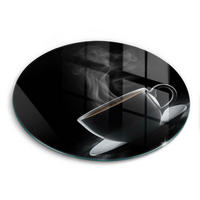 GLASPLATTE Ø 40 cm Heiße Tasse Kaffee - Schwarz, Glas (40/40cm) - Wallfluent