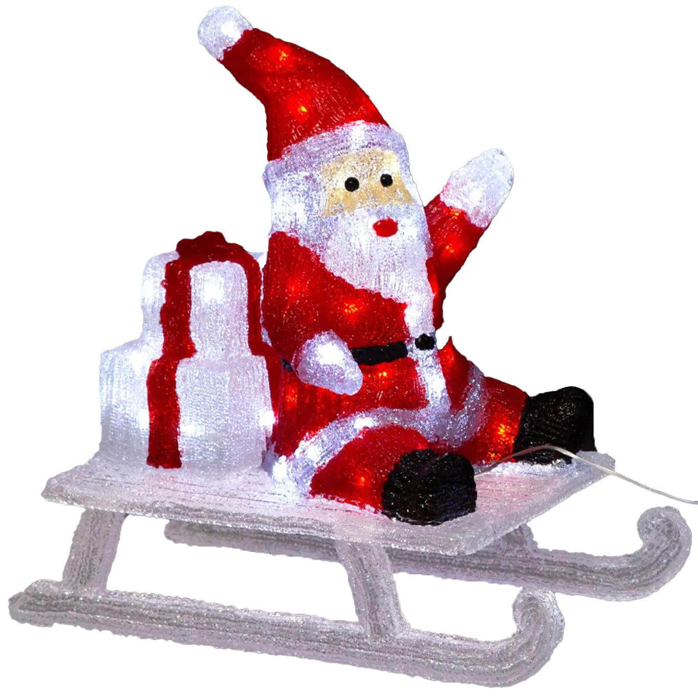 NIKOLAUS auf dem Schlitten mit LED-Beleuchtung 49/25/48 cm - Multicolor, Kunststoff (25/48/49cm) - Fééric Lights and Christmas