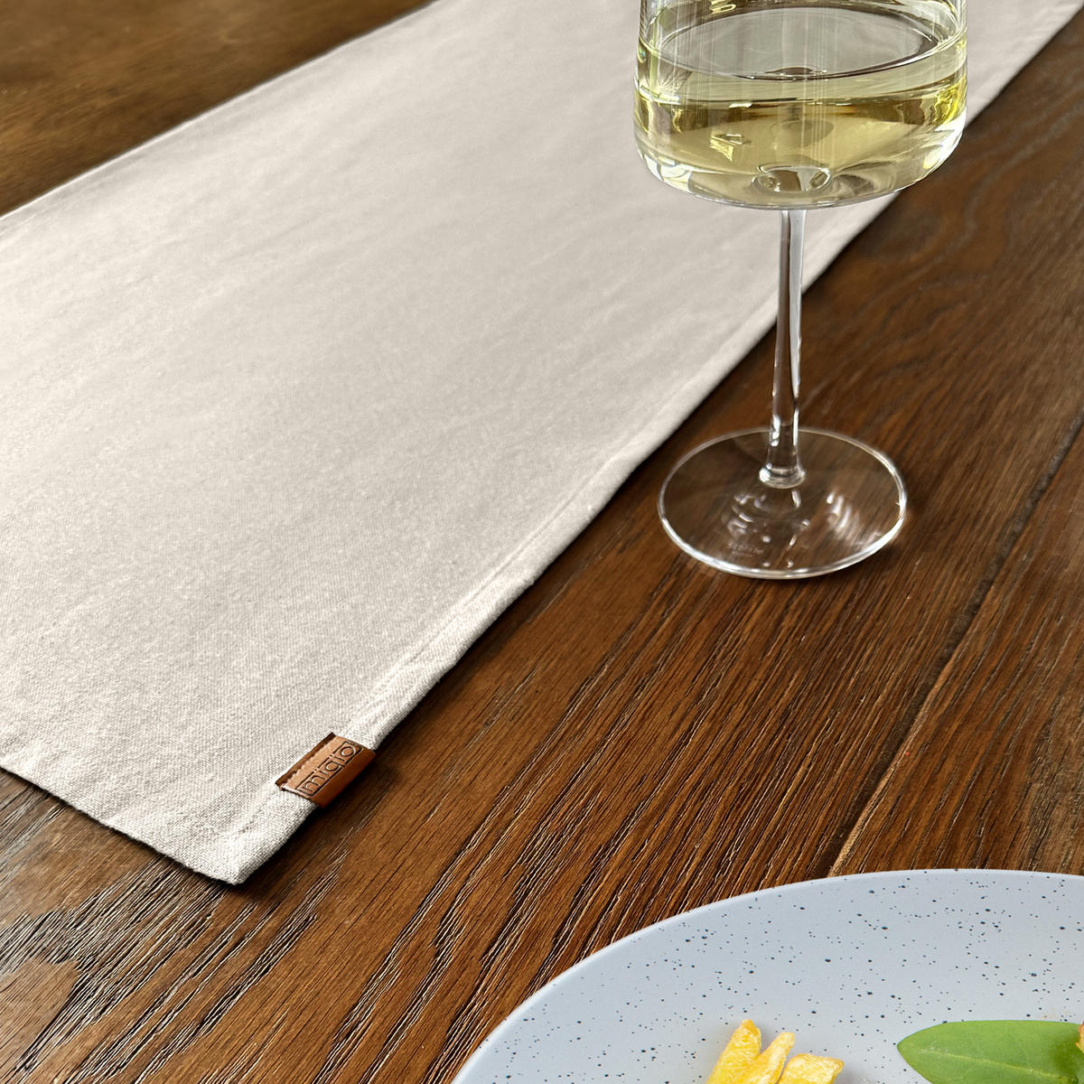 TISCHLÄUFER - Creme, Textil (150/40/1cm) - Miqio Design