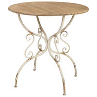 BEISTELLTISCH aus Metall und Holz, 80cm - Weiß, Metall (79/79/80cm) - Wanderlust