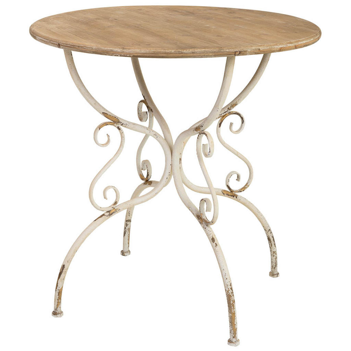 BEISTELLTISCH aus Metall und Holz, 80cm - Weiß, Metall (79/79/80cm) - Wanderlust