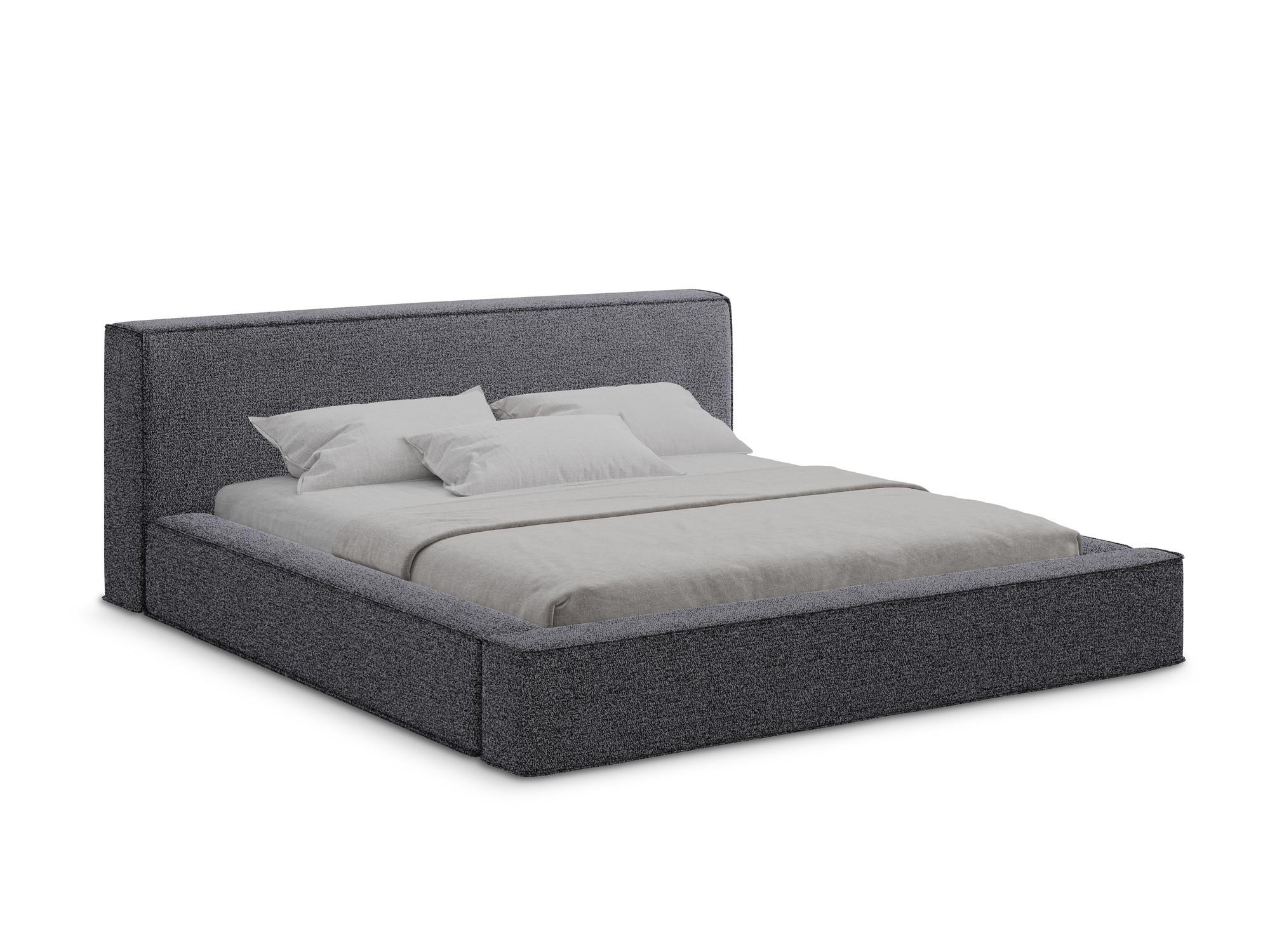POLSTERBETT mit Bettkasten und Lattenrost 220x240 Schwarz - Anthrazit/Schwarz, Kunststoff/Textil (180/200cm) - Makamii