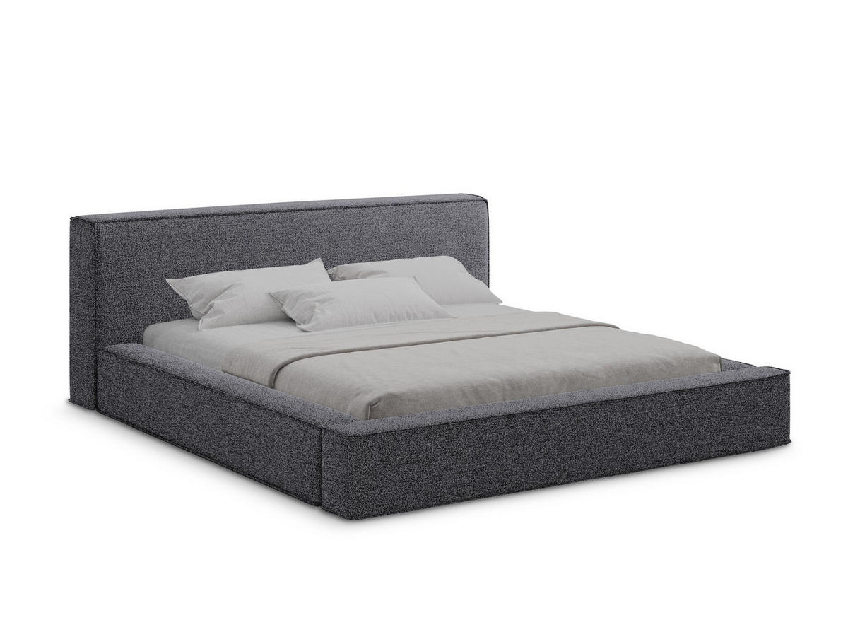 POLSTERBETT mit Bettkasten und Lattenrost 180x240 Schwarz - Anthrazit/Schwarz, Kunststoff/Textil (140/200cm) - Makamii