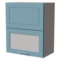 KLAPPHÄNGESCHRANK Bari W8BS/60-AV Grau / RAL 5024 pastellblau 60 / 32,5 / 72cm - Blau/Grau, Holz/Holzwerkstoff (60/72/32.5cm) - Feldmann-Wohnen