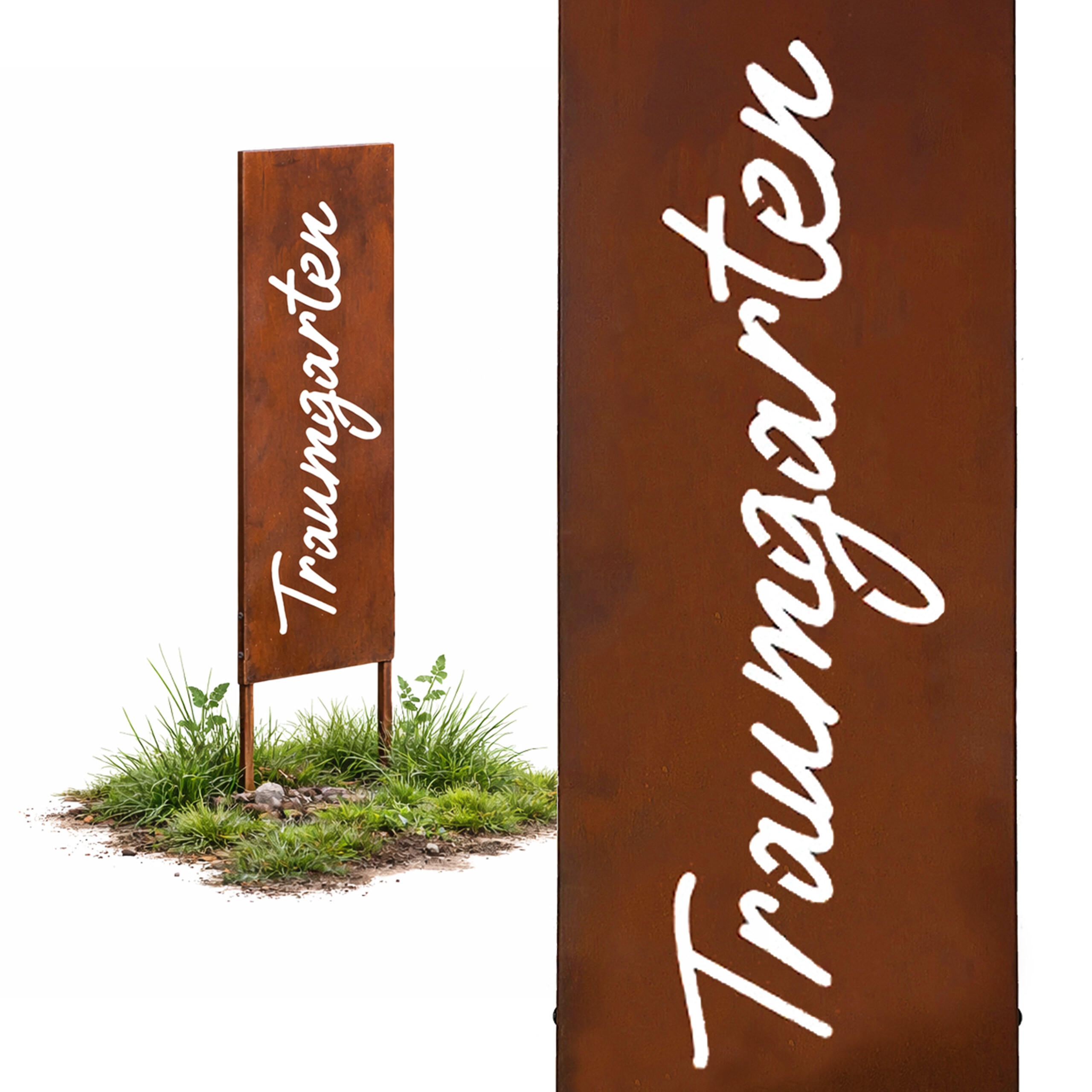 Relaxdays ZÁPICH Rezavě hnědý železo patina tabule 115 cm
