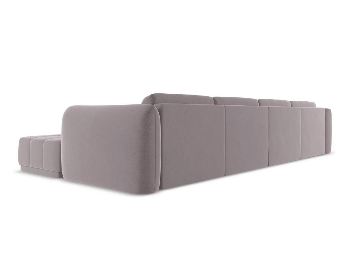 WOHNLANDSCHAFT Samt Stoff Violett - Lila/Flieder, Kunststoff/Textil (370/74/170cm) - Makamii