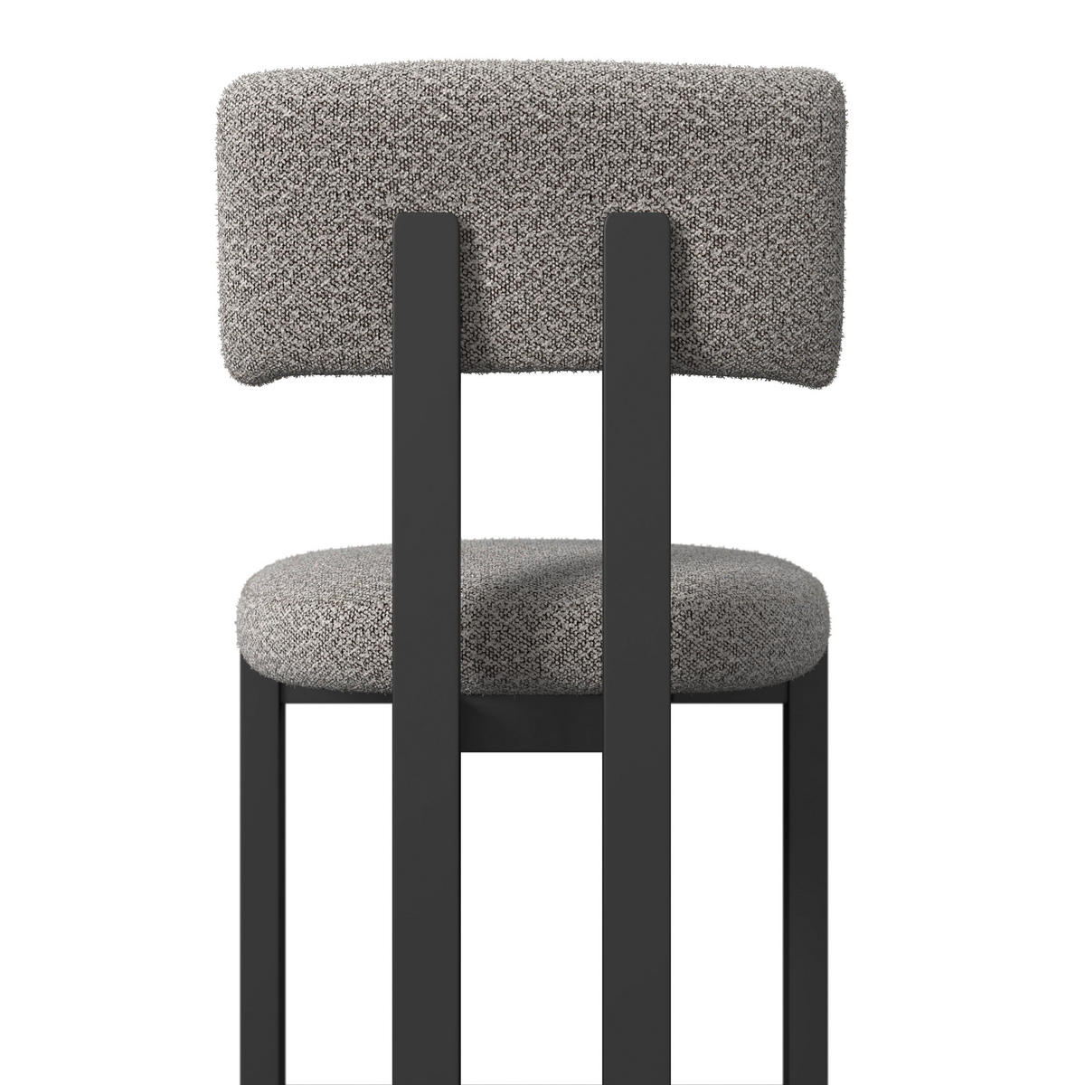 BARHOCKER Jonna Hellgrau Bouclé Gepolstert - Hellgrau, Holz (51/102/54cm) - Bessagi Home