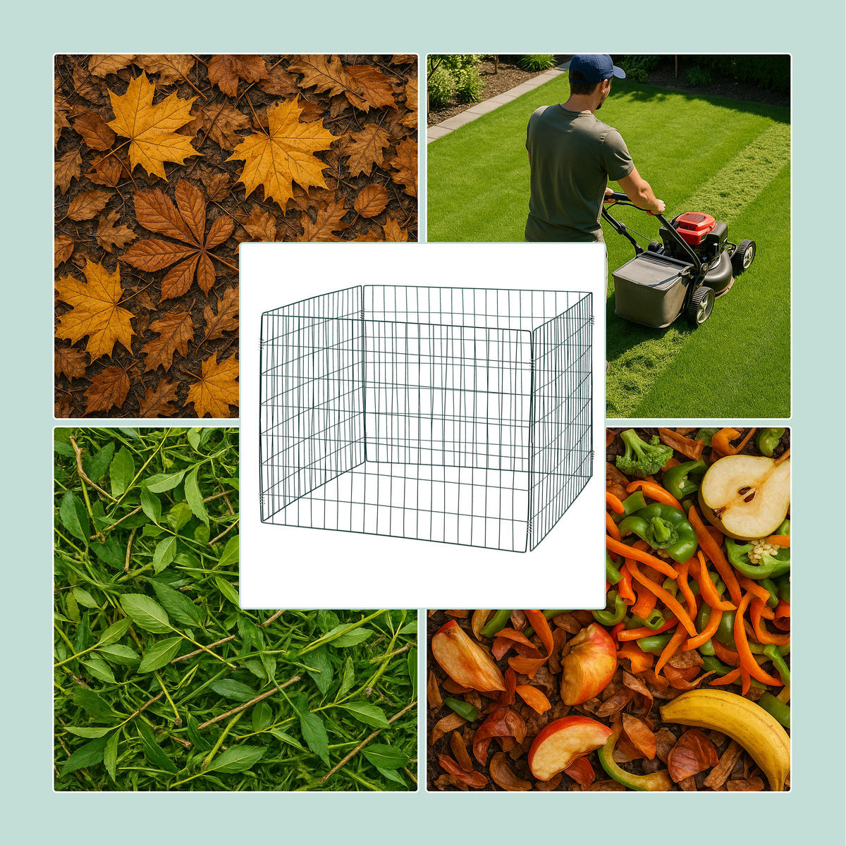 3XKOMPOSTER - Dunkelgrün, Metall (90/70/90cm) - Relaxdays