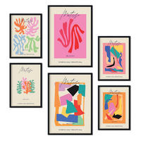 POSTER Set Mit 6 Matisse Sammlung A3 & A4 Schwarzer Rahmen - Schwarz, Papier (29/3cm) - Nacnic