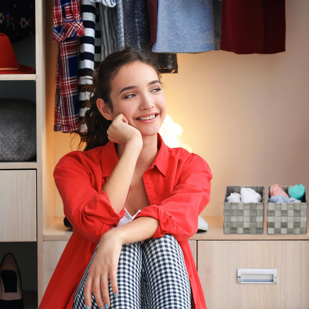 4XAUFBEWAHRUNGSKORB - Grau, Kunststoff/Metall (37/15/26cm) - Relaxdays