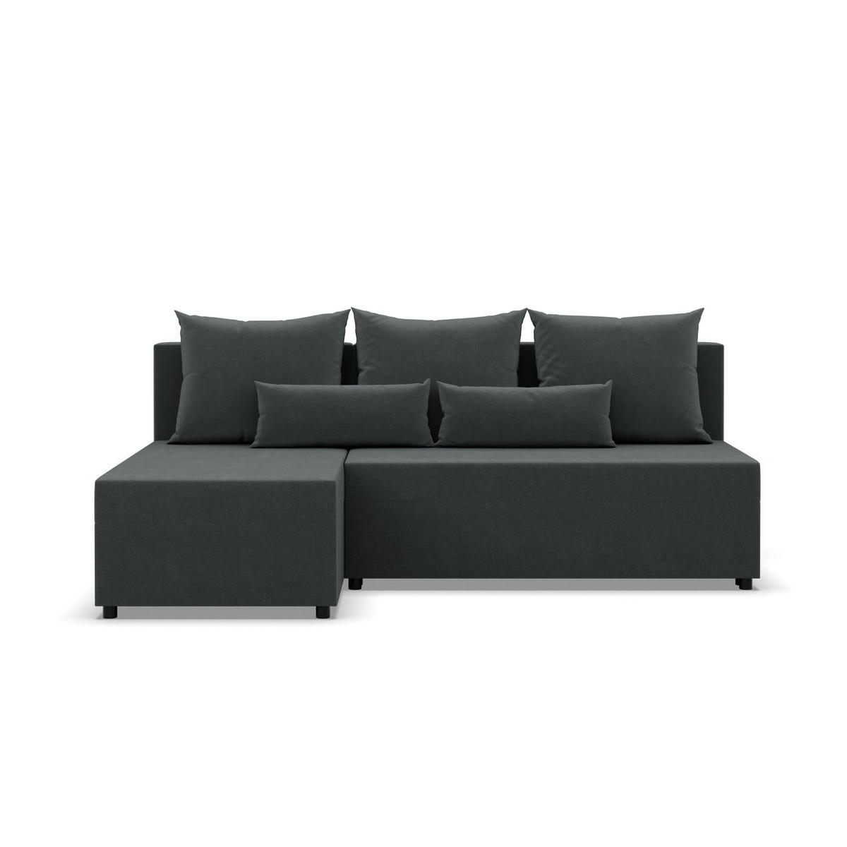 ECKSOFA MIT SCHLAFFUNKTION FERMO BONELL Dunkelgrau - Dunkelgrau, Textil (137/201cm) - Mebligo