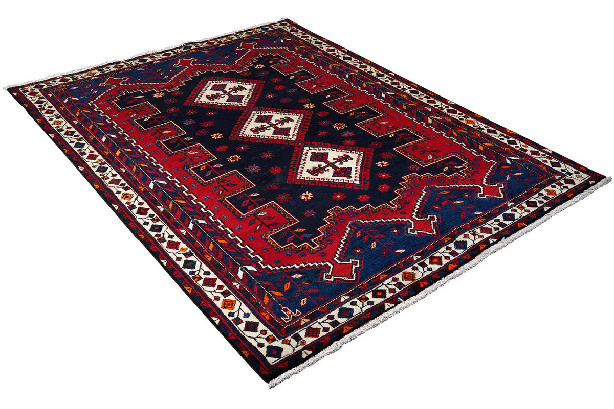 TEPPICH Afshar Rot 228/165 cm Schurwolle - Rot, Textil (165/228cm) - Looma