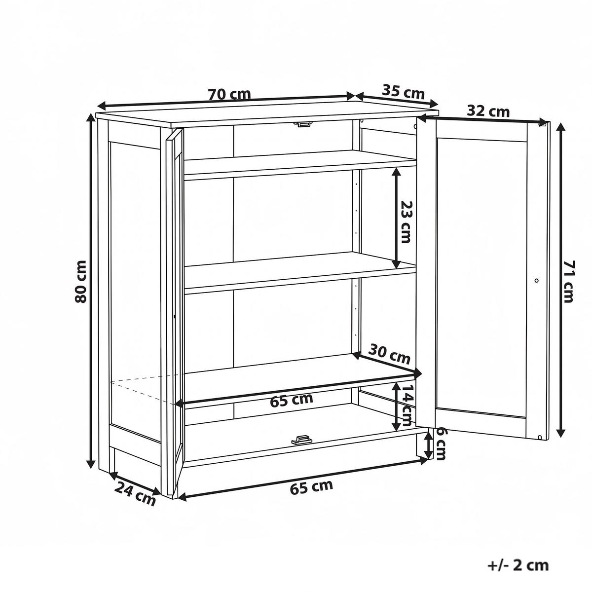 SCHUHSCHRANK Weiß Valcourt - Weiß, Holzwerkstoff (70/80/35cm) - Beliani