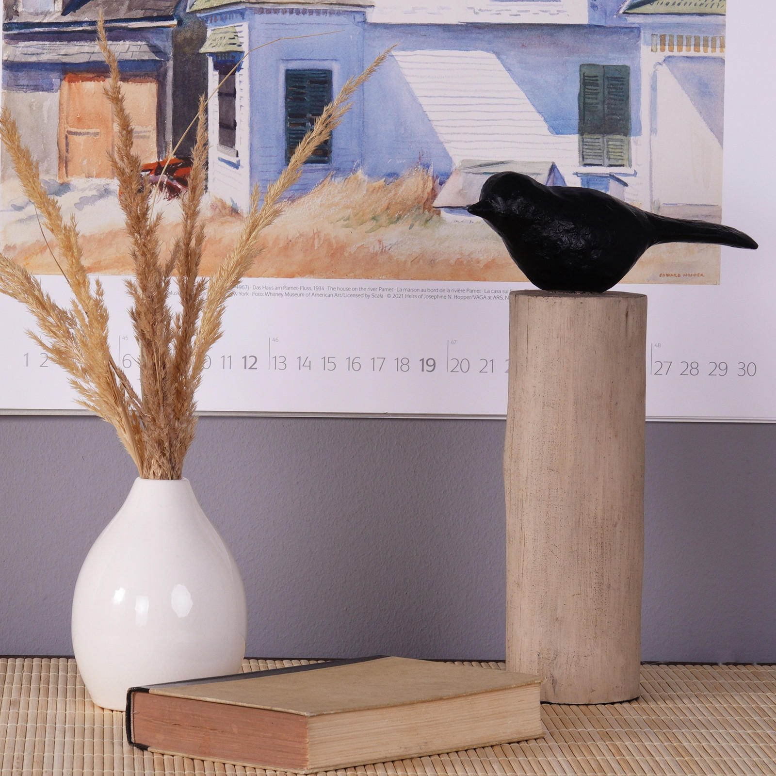 SKULPTUR VOGEL Birdy I Mangoholz-Sockel schwarz-natur - Naturfarben, Holz (10/30/20cm) - CREEDWOOD