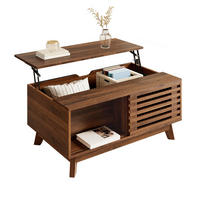 COUCHTISCH 90/55/57,5 cm in Walnuss-Optik mit höhenverstellbarer Tischplatte - Nussbaumfarben, Holzwerkstoff (90/55/57.5cm) - Flora Grace