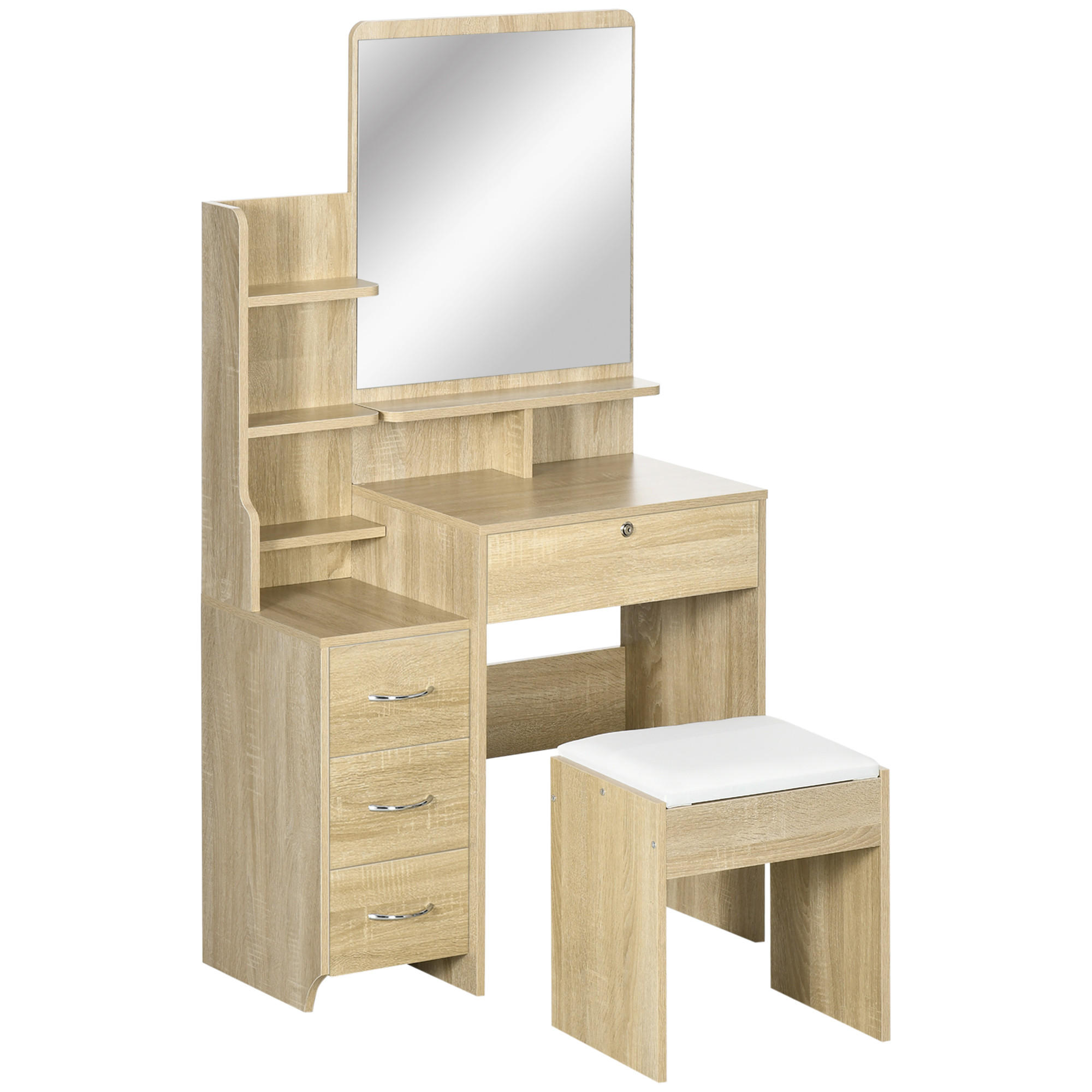 SCHMINKTISCH DE-18288 Naturholz - Naturfarben, Holzwerkstoff (38/143/80cm) - ComfortXL