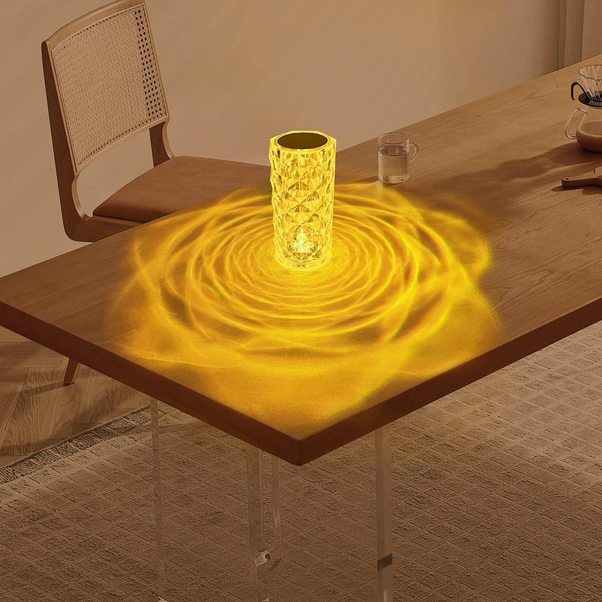 LED-TISCHLEUCHTE Juwel 9/9/21 cm - Transparent, Kunststoff (9/9/21cm) - Nettlife