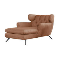 LONGSEAT CHAMRE Braun Cord - Schwarz/Braun, Textil/Metall (130/95/160cm) - KAWOLA