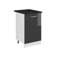 SPODNÍ SKŘÍŇKA KUCHYŇSKÉ LINKY R-Line, Antracitový vysoký lesk/Bílá, 50 cm pracovná doska antracitová - bílá/antracitová, kompozitní dřevo (50/81.6/60cm) - Vicco