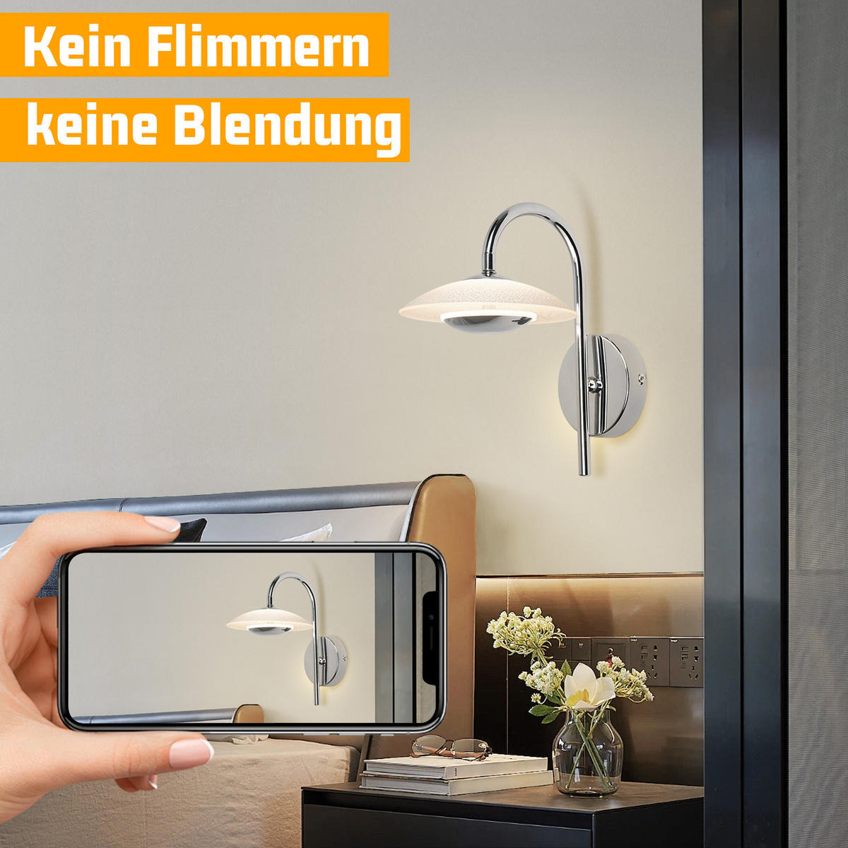LED-WANDLEUCHTE Flashing 23.6/16/25.2 cm - Silberfarben, Metall (16/25.2/23.6cm) - ZMH