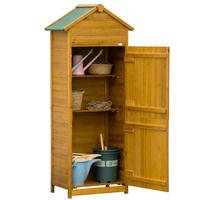 GARTENSCHRANK aus Massivholz 191,5x79x49cm in Natur mit Satteldach - Naturfarben, Holz (49/191.5/79cm) - Modfu