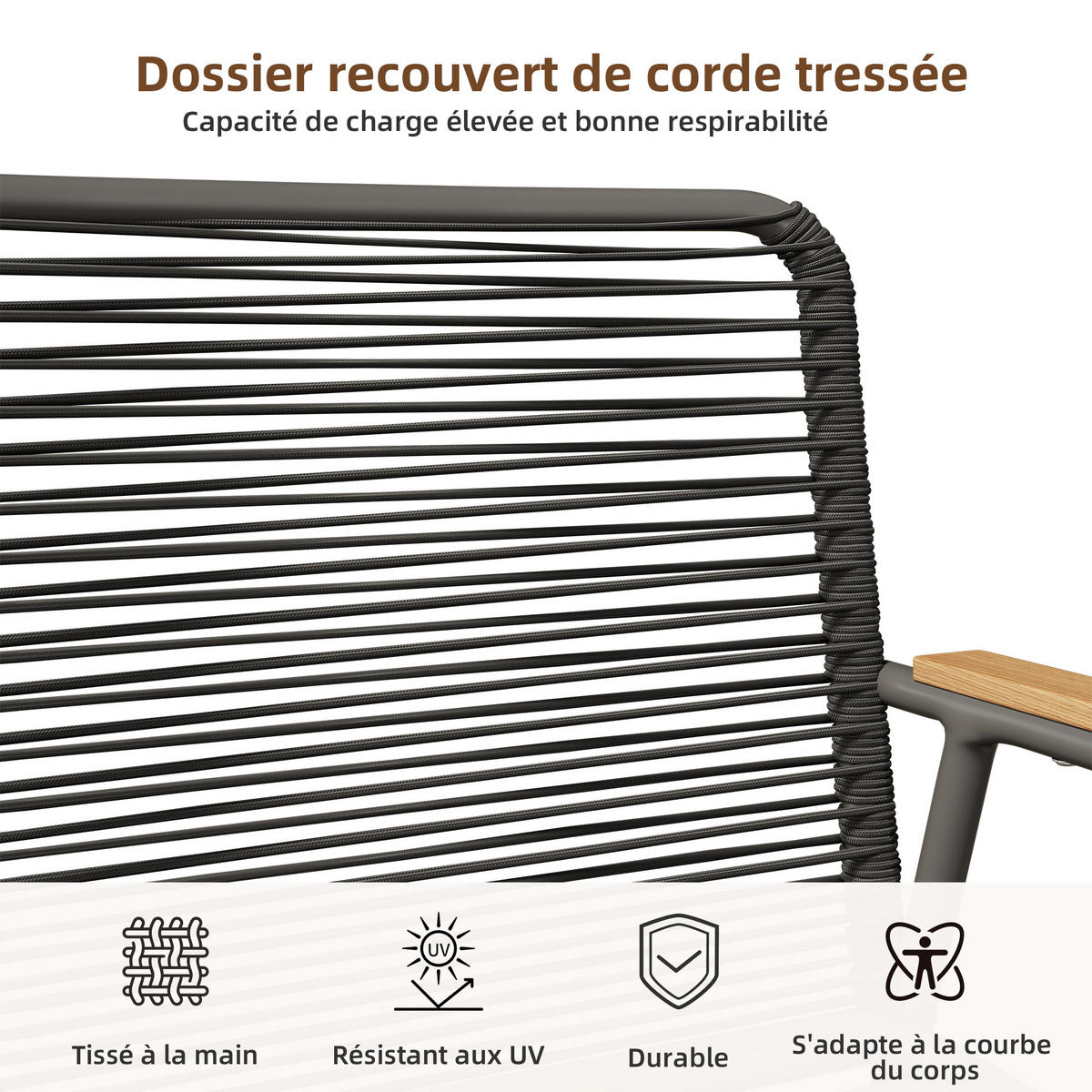 GARTEN Lounge Set für 4 Personen mit Eisenrahmen Glastisch verstellbaren Beinen Sitz und Rückenkissen Grau - Grau, Metall - FLIEKS