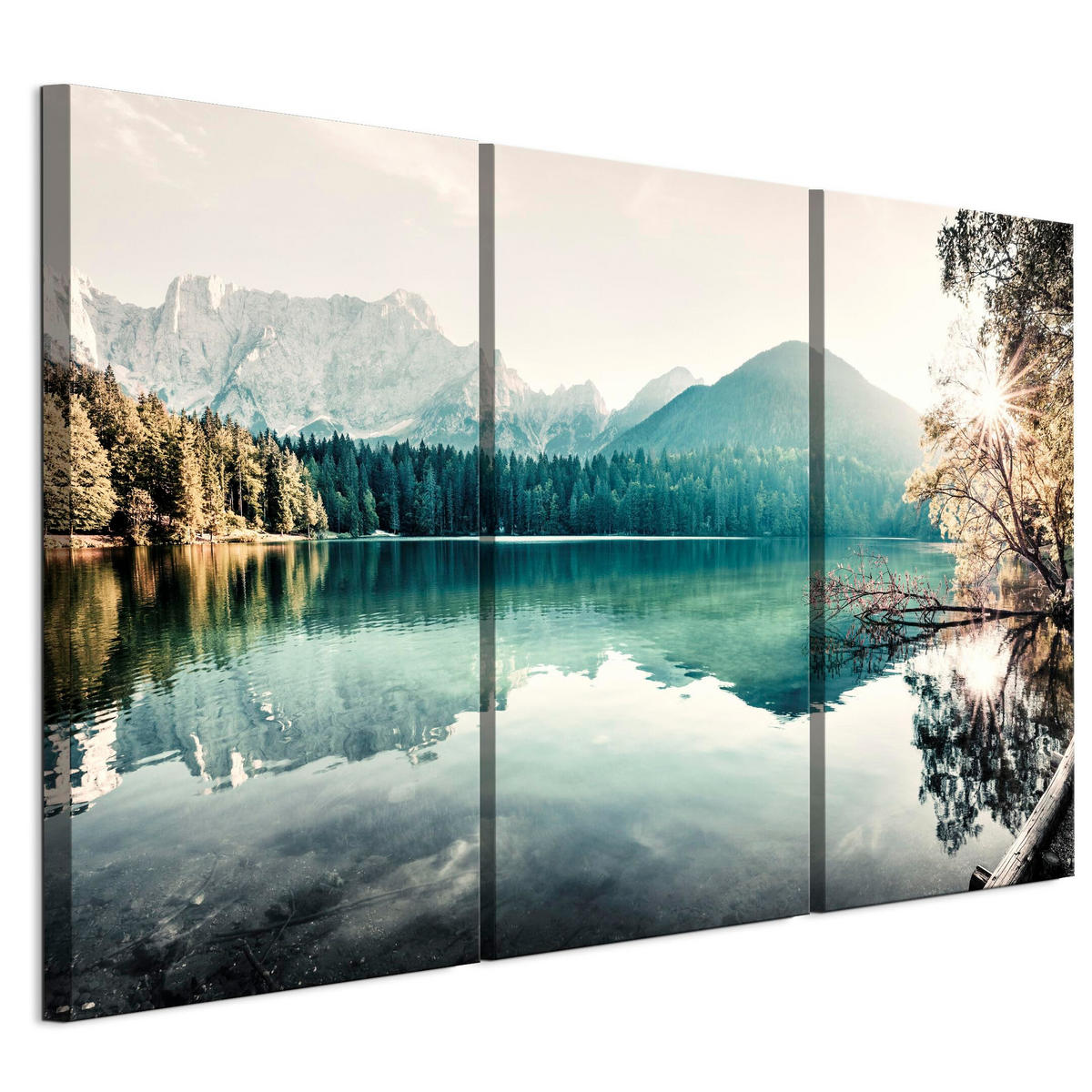 LEINWANDBILD See 3-tlg. 90x60 cm - Multicolor, Holz (90/60cm) - LUMASOUL